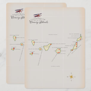Carte illustrée des îles Canaries.