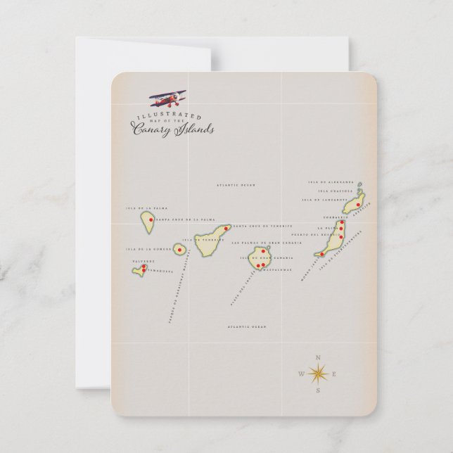 Carte illustrée des îles Canaries. (Dos)