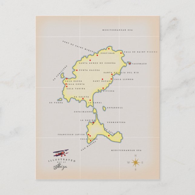 Carte illustrée d'Ibiza (Devant)