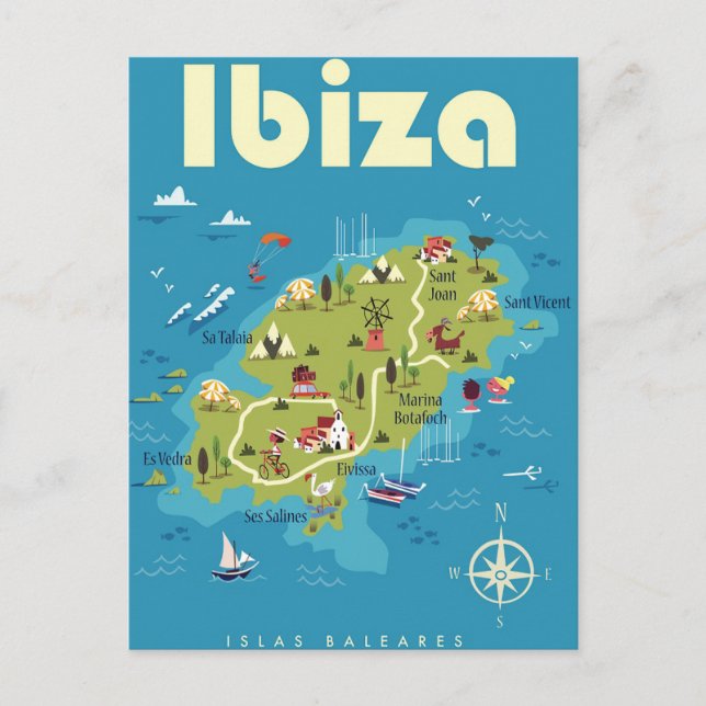 Carte illustrée d'Ibiza (Devant)