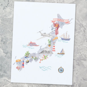 Carte illustrée du Japon