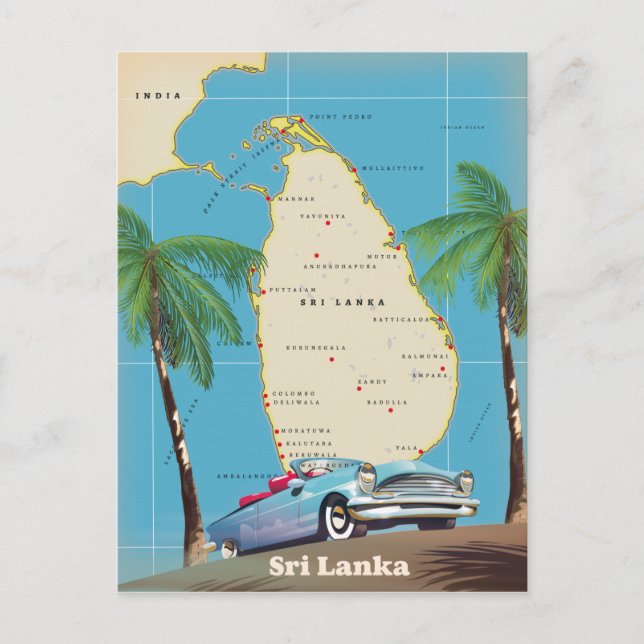 Carte illustrée du Sri Lanka (Devant)