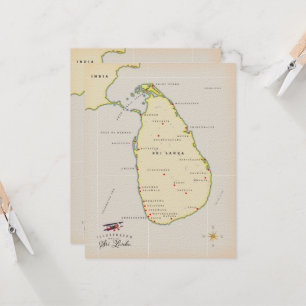 Carte illustrée du Sri Lanka