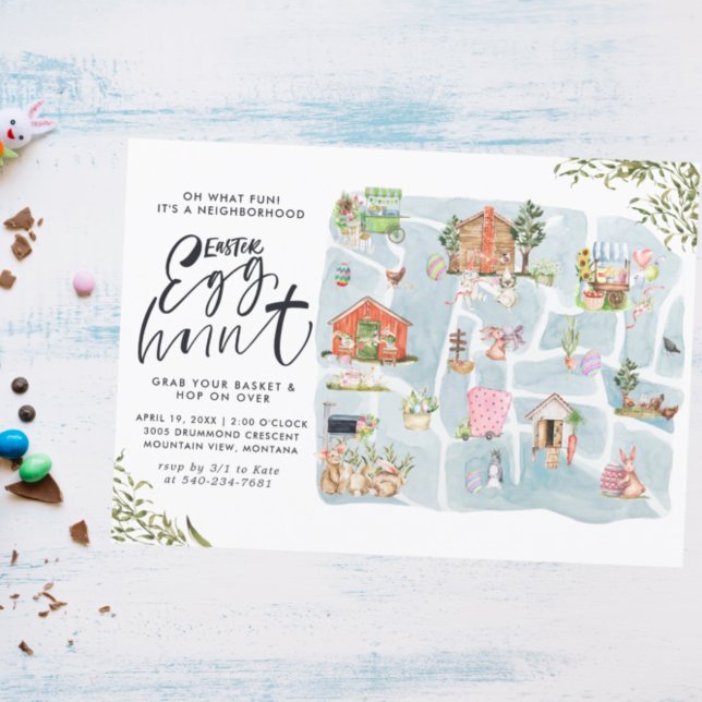 Carte illustrée | Quartier Chasse aux oeufs de Pâq (Créateur téléchargé)