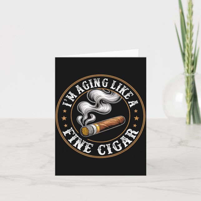 Carte I'm Aging Like A Fine Cigar Retro Funny Dad Father (Devant)