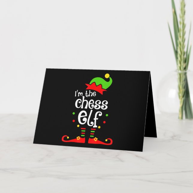 Carte im  chess elf xmas family friend christmas gift (Devant)