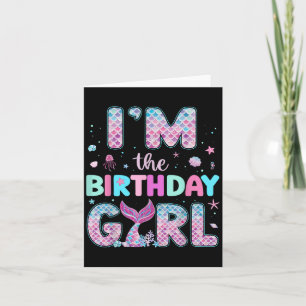 Carte Im L'Anniversaire Fille Amusante Sirène Famille An