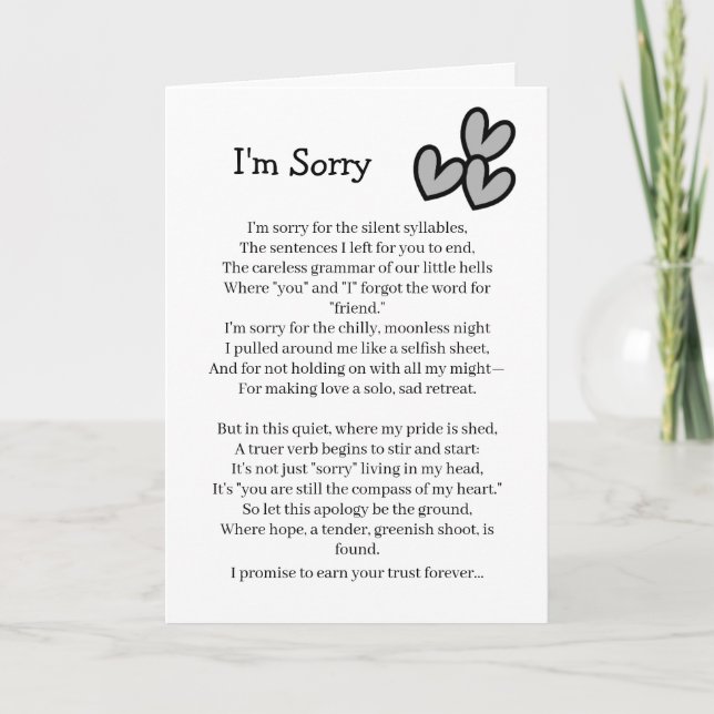 Carte I'm Sorry Forgive Me Card (Devant)