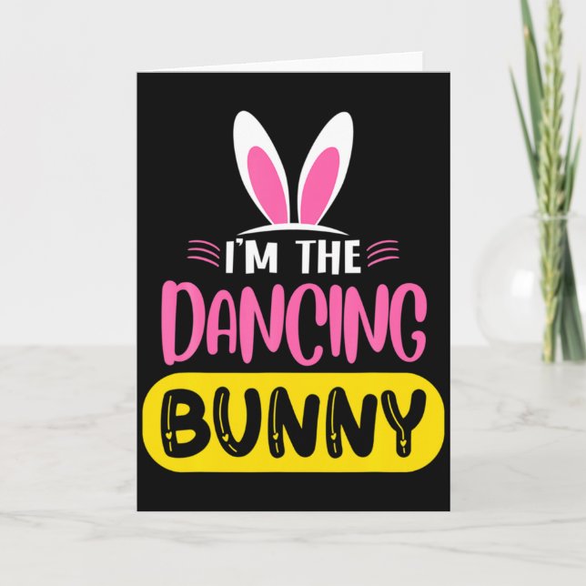 Carte Im The Dancing Bunny Rabbit Ears Egg Funny Easter  (Devant)
