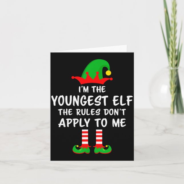 Carte I'm The Youngest Elf Matching Family Christmas  (Devant)