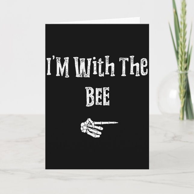 Carte I'm With Bee Halloween Costume Funny Couples Match (Devant)