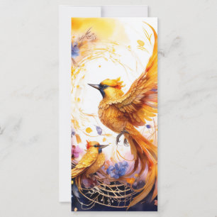 Carte Imaginaire coloré Oiseau Art