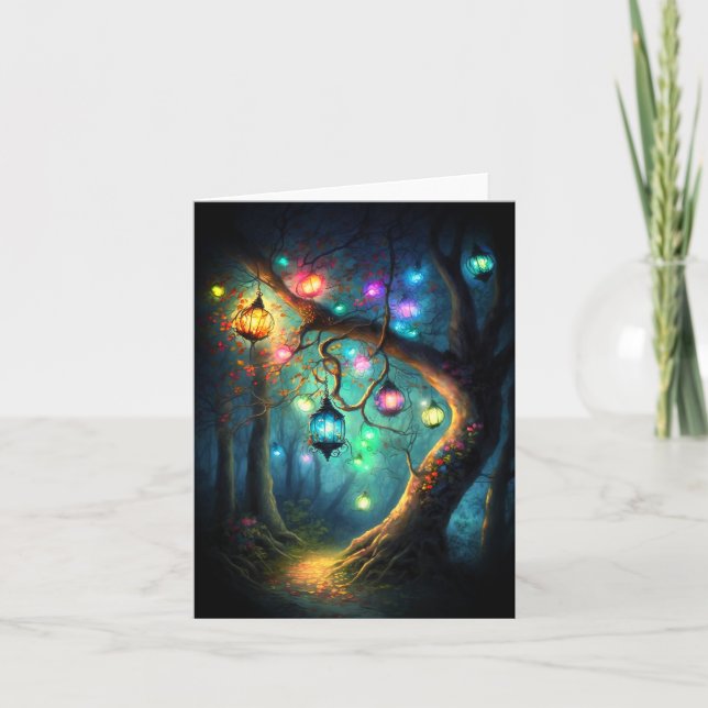 Carte Imaginaire de forêt enchantée fée magique Pixie Po (Devant)