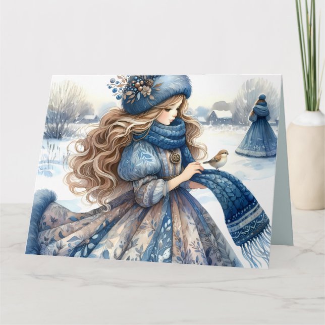 Carte Imaginaire d'hiver Princesse dans un terrain de Fa (Devant)