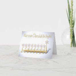 Carte Imaginaire d'or Floral Menorah pour Chanukah