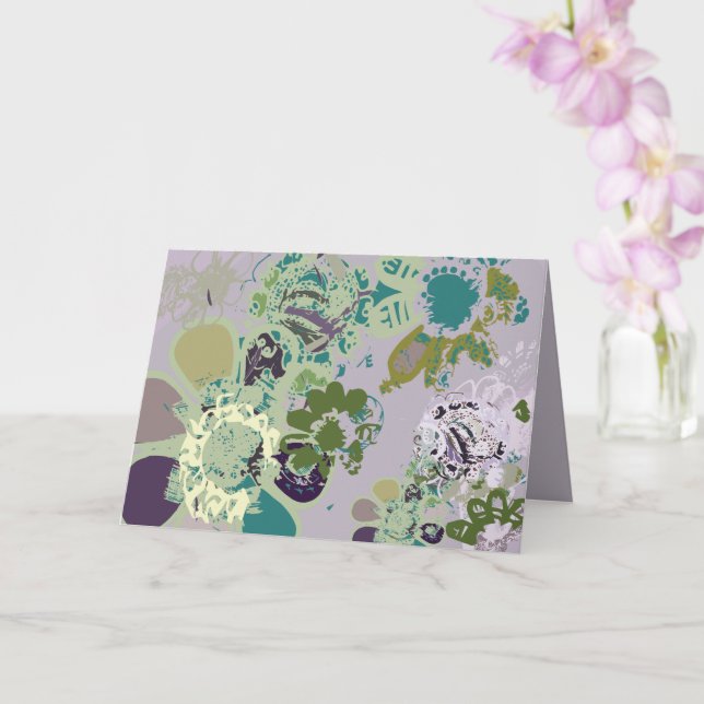 Carte Imaginaire Floral à la main couleur originale (Orchidée)