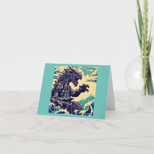 Carte Imaginaire Kaiju Anime - Woodcut 4