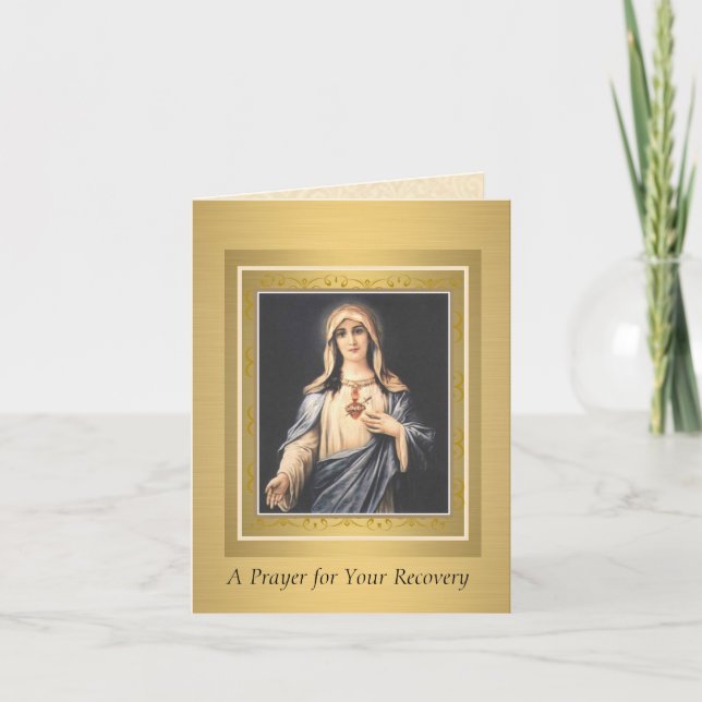 Carte Immaculé Coeur de Vierge Marie Récupération obteni (Devant)
