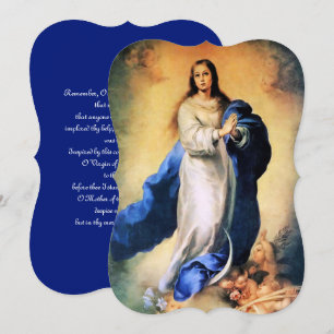 Carte Immaculée Conception Gold avec Memorare