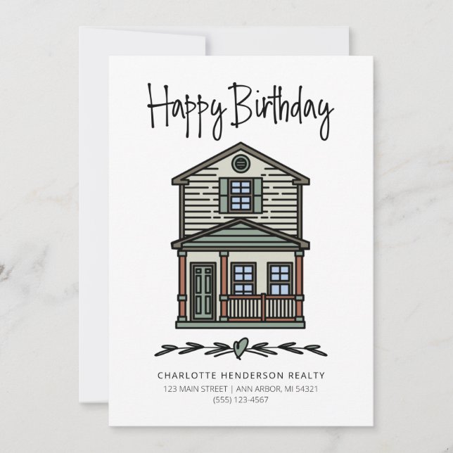 Carte Immobilier Client Accueil Anniversaire (Devant)