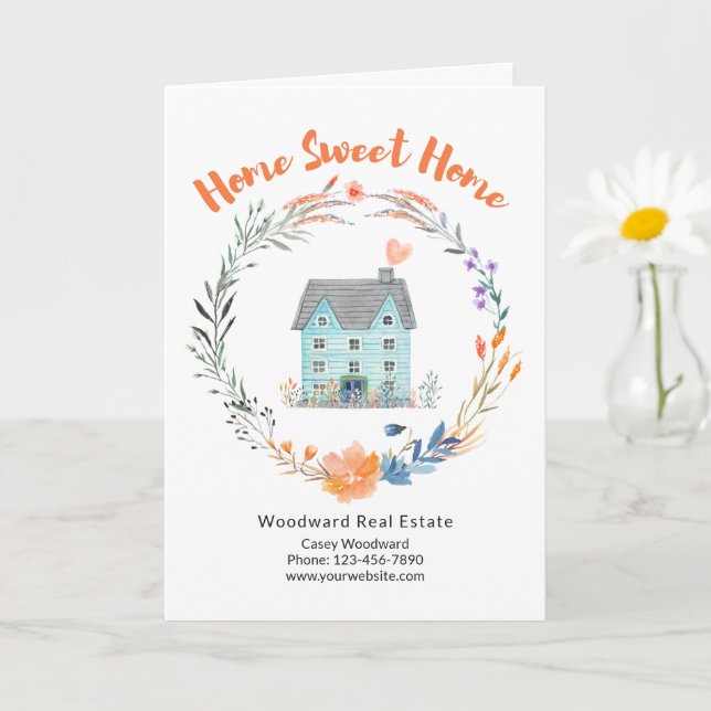 Carte Immobilier Félicitations Nouvelle Maison Sweet Hom (Petite plante)