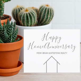 Carte Immobilier Happy Home Anniversaire Chic Grey