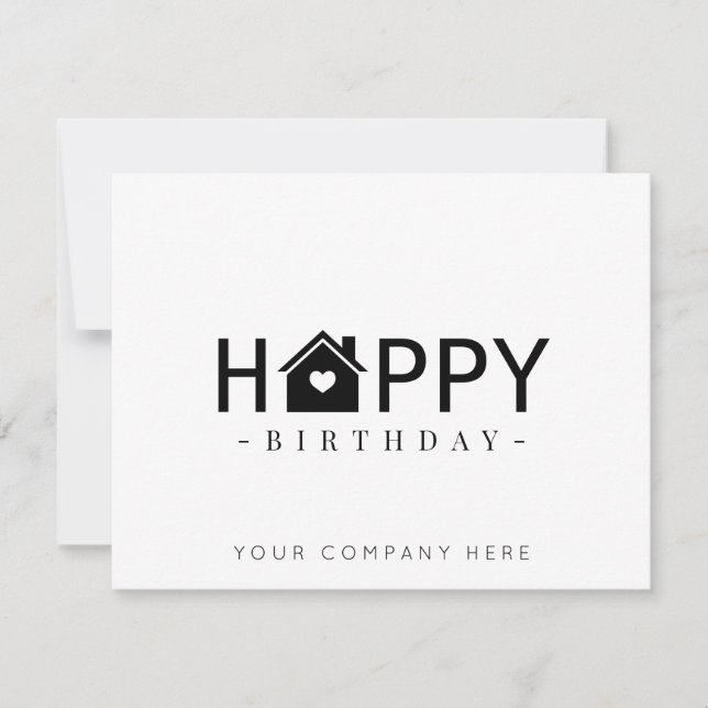 Carte Immobilier professionnel d'anniversaire heureux (Devant)