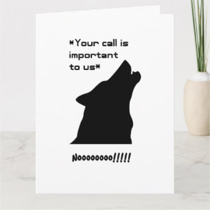 Carte Important Call Funny Wolf Service à la clientèle D