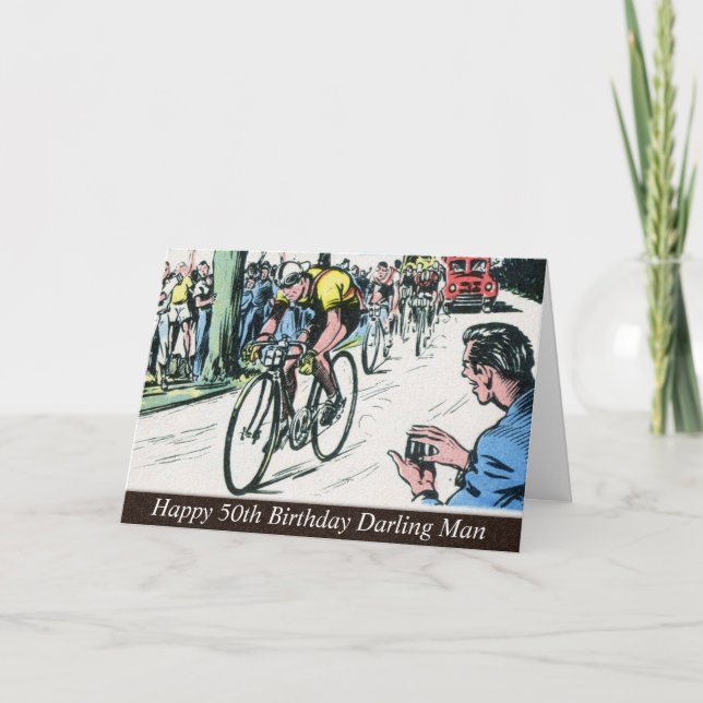 Carte Impression cyclable vintage (Devant)
