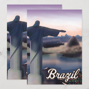 Carte Impression d'art de poster de voyage au Brésil.