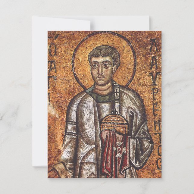 Carte Impression d'art mosaïque orthodoxe Saint Laurent (Devant)