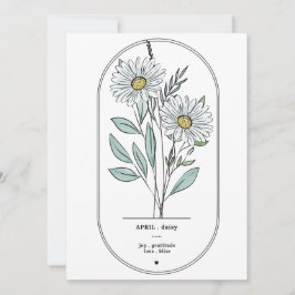 Carte Impression de fleur de naissance d'avril Daisy