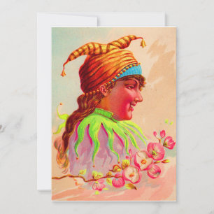 Carte Impression de jester de femme victorienne