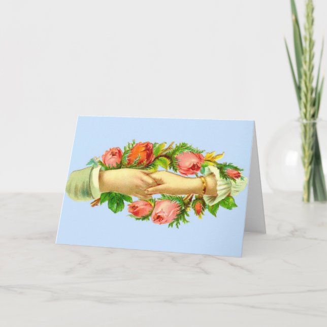 Carte Impression de mains entrelacées victoriennes (Devant)
