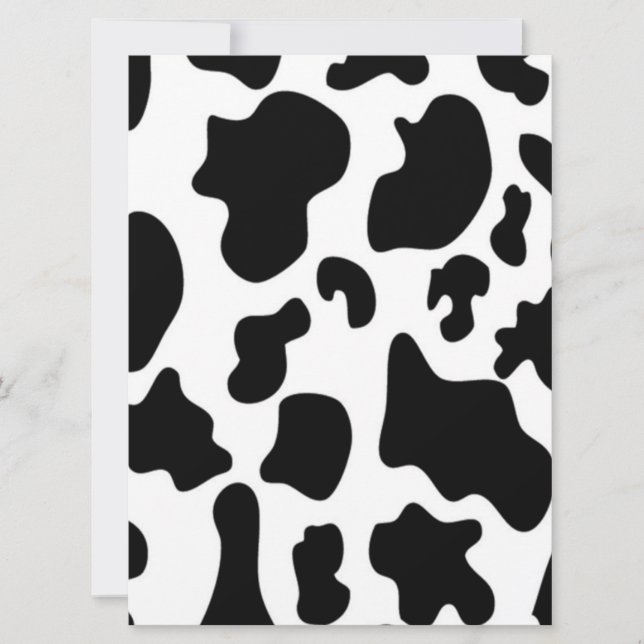 Carte Impression de vache noire et blanche (Devant)