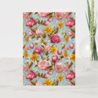 Carte Impression florale de style antique