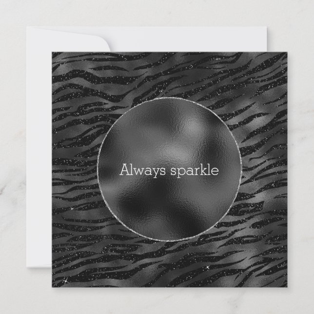 Carte Impression Zebra Noir Argent (Devant)