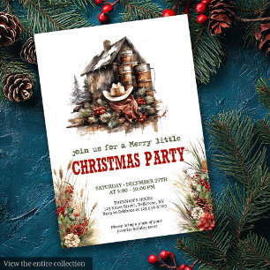 Carte imprimable pour fête de Noël de country cowb