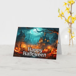 Carte Imredoutable Halloween Éffrayant Maison hantée