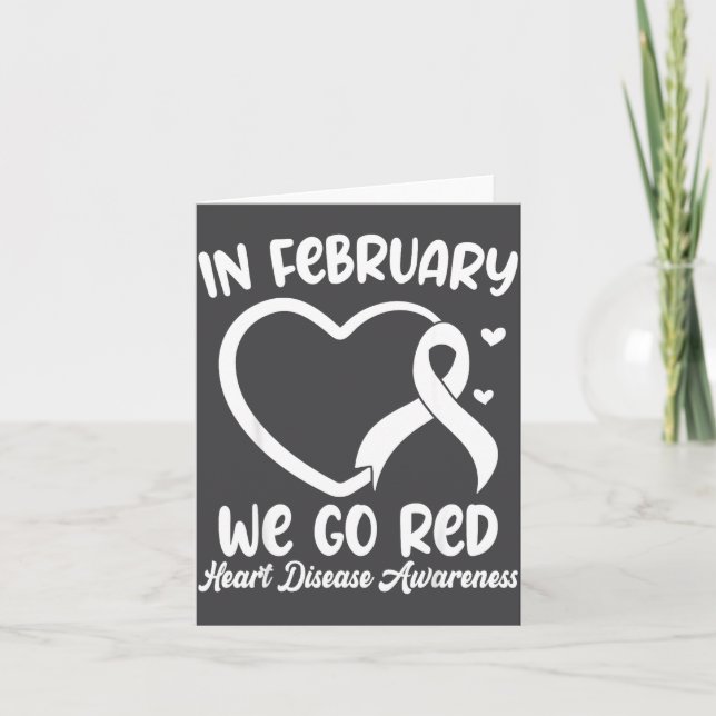 Carte In February We Go Red Heart Disease Awareness Mont (Devant)