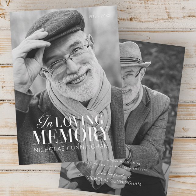 Carte In Love Memory Modern Elegant Photo Memorial (Créateur téléchargé)