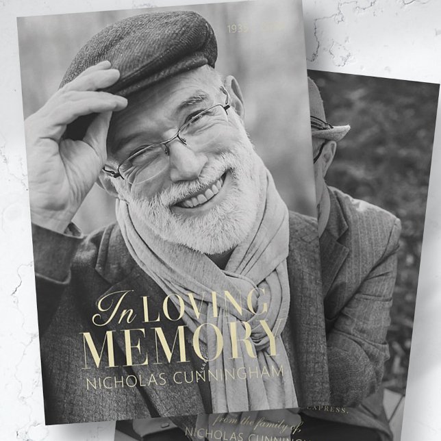 Carte In Love Memory Modern Elegant Photo Memorial (Créateur téléchargé)