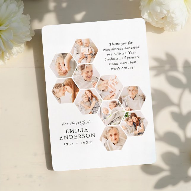 Carte In Loving Memory Funeral Modern 10 Photos Card (Créateur téléchargé)