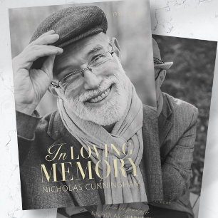 Carte In Loving Memory Modern Elegant Photo Memorial