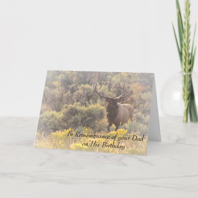 Carte In Remembrance of Your Dad Birthday Custom Elk (Devant)