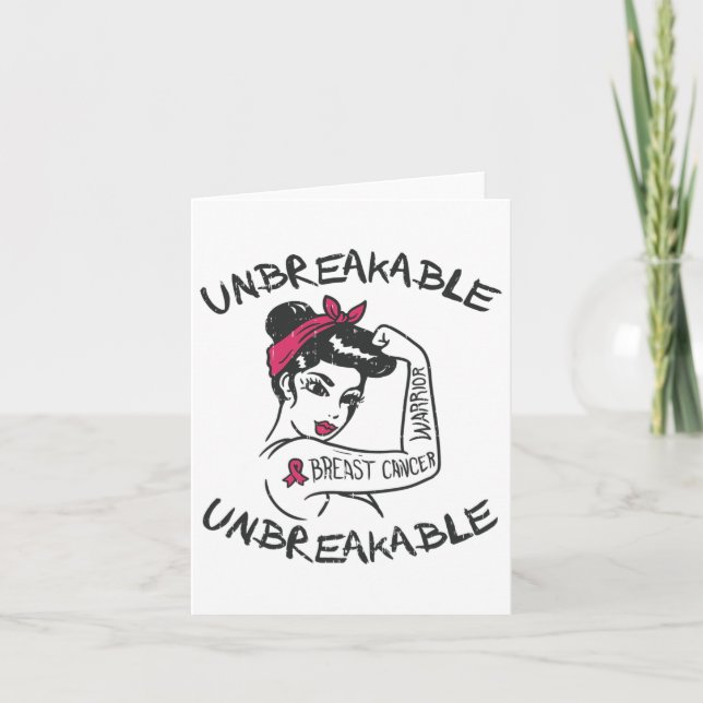 Carte Incassable Pink Breast Cancer Guerrier Survivant G (Devant)