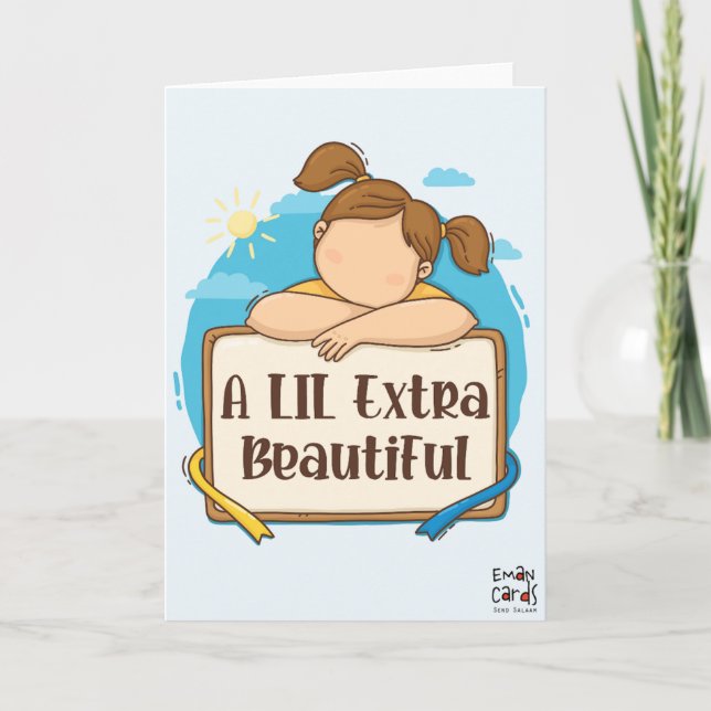 Carte Inclusion for Down Syndrome - Cute Girl (Devant)