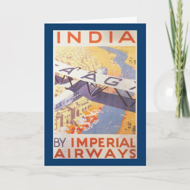 Carte Inde par Imperial Airways (Devant)