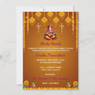 Carte indienne d'invitation au réchauffement clima