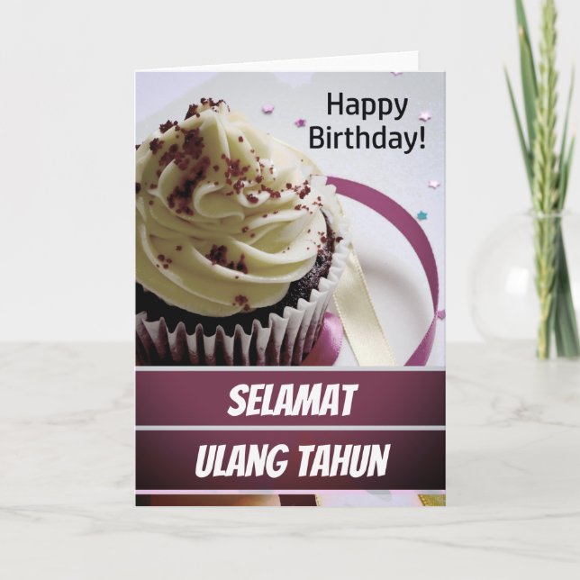 Carte Indonésie Selamat Ulang Tahun anniversaire indonés (Devant)